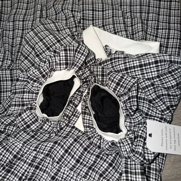 English Factory plaid A-line tiered midi dress - Picture 7 of 10